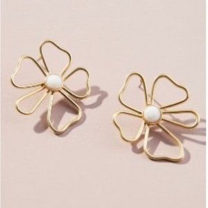 Anthropologie abstract floral earrings